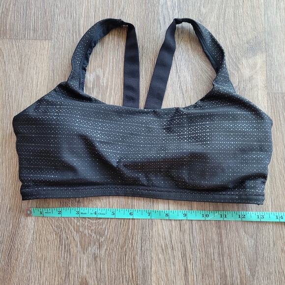 Spanx Metallic Mist Low Impact Black Sports Bra Size Medium - Picture 3 of 6